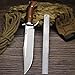 WPKOPYA Bowie Knife (Mirror Light) 16” 9Cr18MoV Steel, 5mm Thick Blade with Rosewood Handle, Copper Rivets and Premium Leather Sheath – Outdoor Hunting, Survival, Camping Knife (Tactical style)