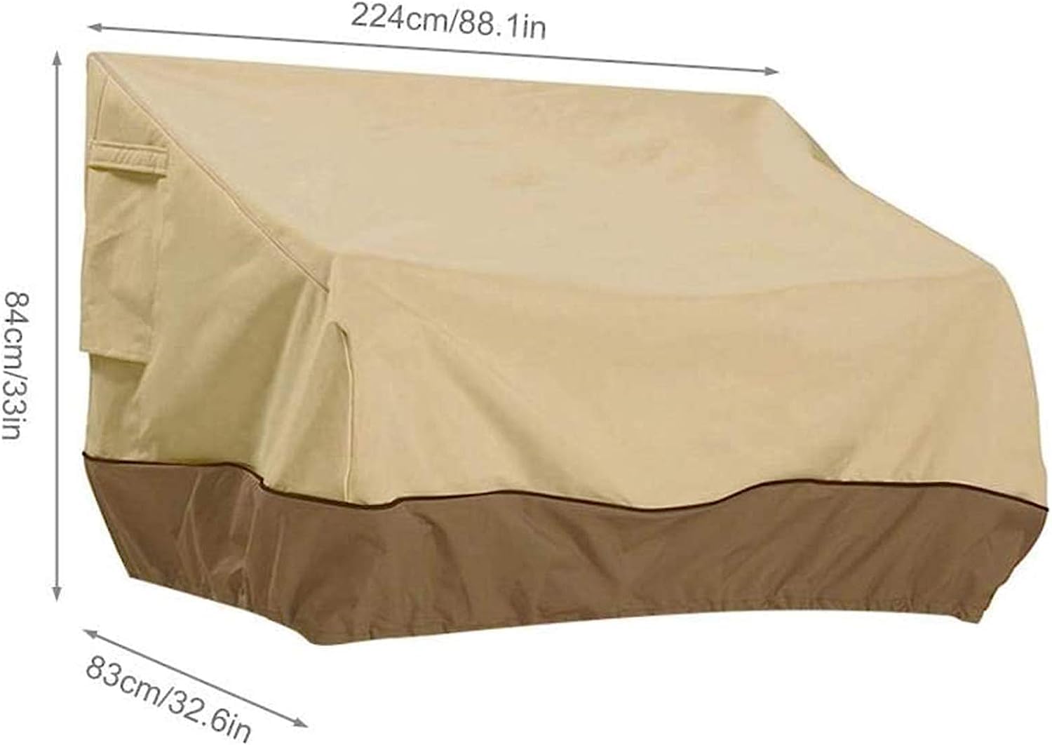 Copertura Divano Esterno Impermeabile, Copridivano Esterno, Copertura per Divano a 3 Posti Copertura di Panca Impermeabile Anti Vento Anti Polvere Copridivano da Giardino (147 x 83 x 79 cm)
