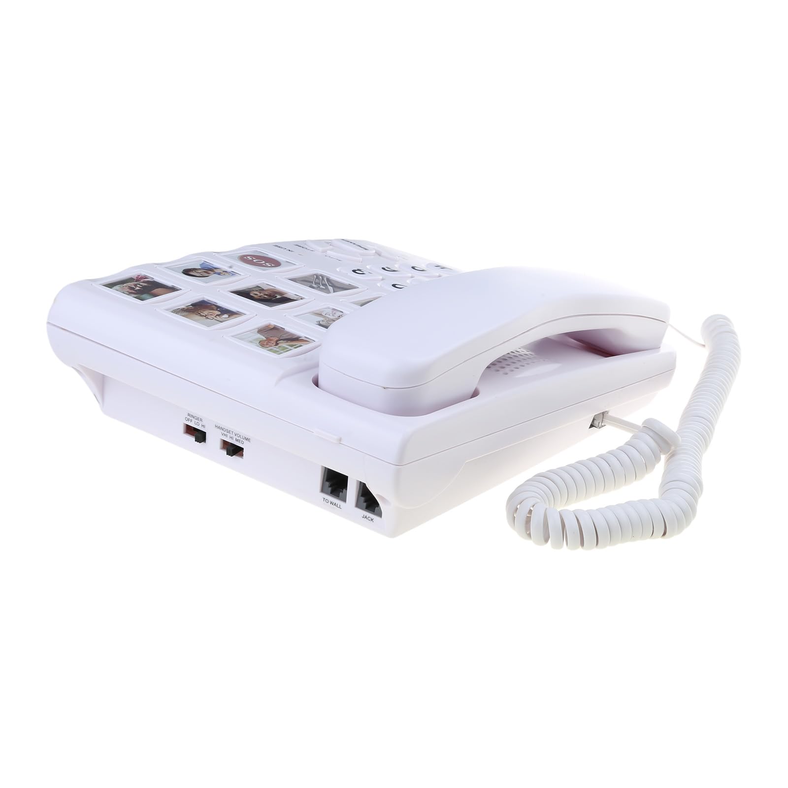 Telefono fisso per anziani con grande tastiera, chiamate in vivavoce e opzione di montaggio a parete, telefono fisso da scrivania o da parete