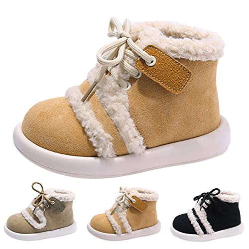 Baby School Boots Fashion Winter Children Boots Boys Girls Flat Ankle Boots Lace Up High Top Cotton Wool For Warmth3