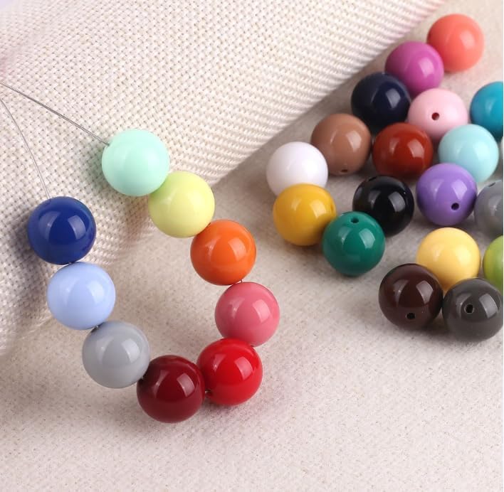 100 PCS Assorted -Color Round Beads Acrylic Beads Jewelry Making DIY Bracelets Crafts Decoration Round Loose Spacer Beads (4mm) - Image 7
