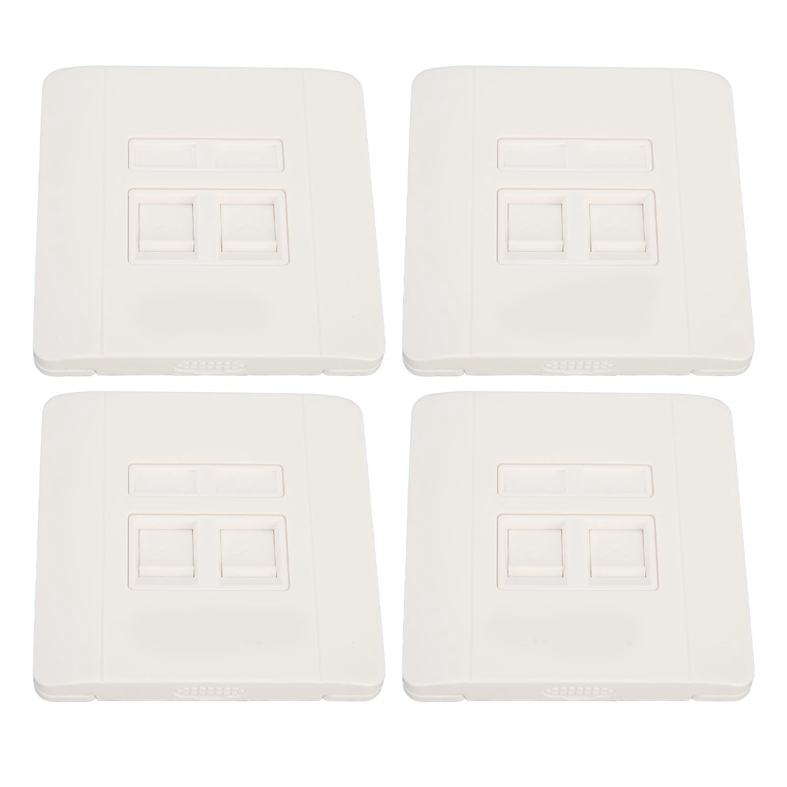 Airshi Prise Murale Ethernet, Large compatibilité Transmission Facile Plaque Murale RJ45 à Deux Ports Durable pour Le Bureau