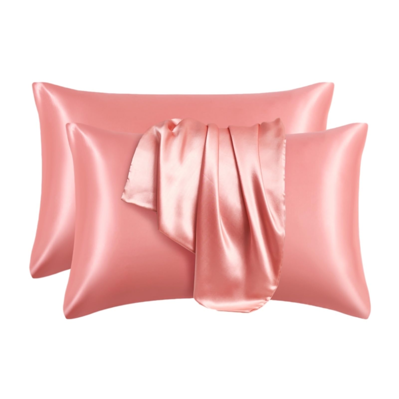 Silky Pillow Covers, Silk Pillowcases Multicolor Multiple Sizes for Hair Skin Care(Color01,1PCx51x66cm(20x26in))