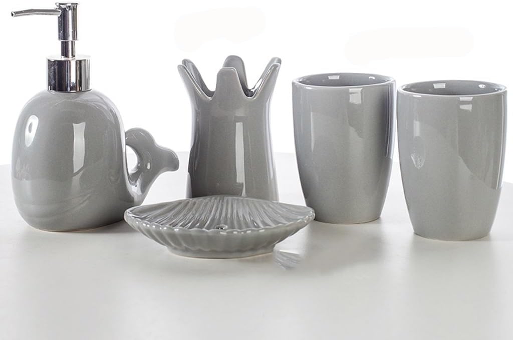 Bathroom Decoration Accessories Lotion Bottle Toothbrush Holder Mouthwash Cup/soap Dish/Washing Set(D)