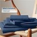 Nestl Navy Blue Duvet Cover Queen Size - Soft Double Brushed Queen Duvet Cover Set, 3 Piece, with Button Closure, 1 Duvet Cover 90x90 inches and 2 Pillow Shams