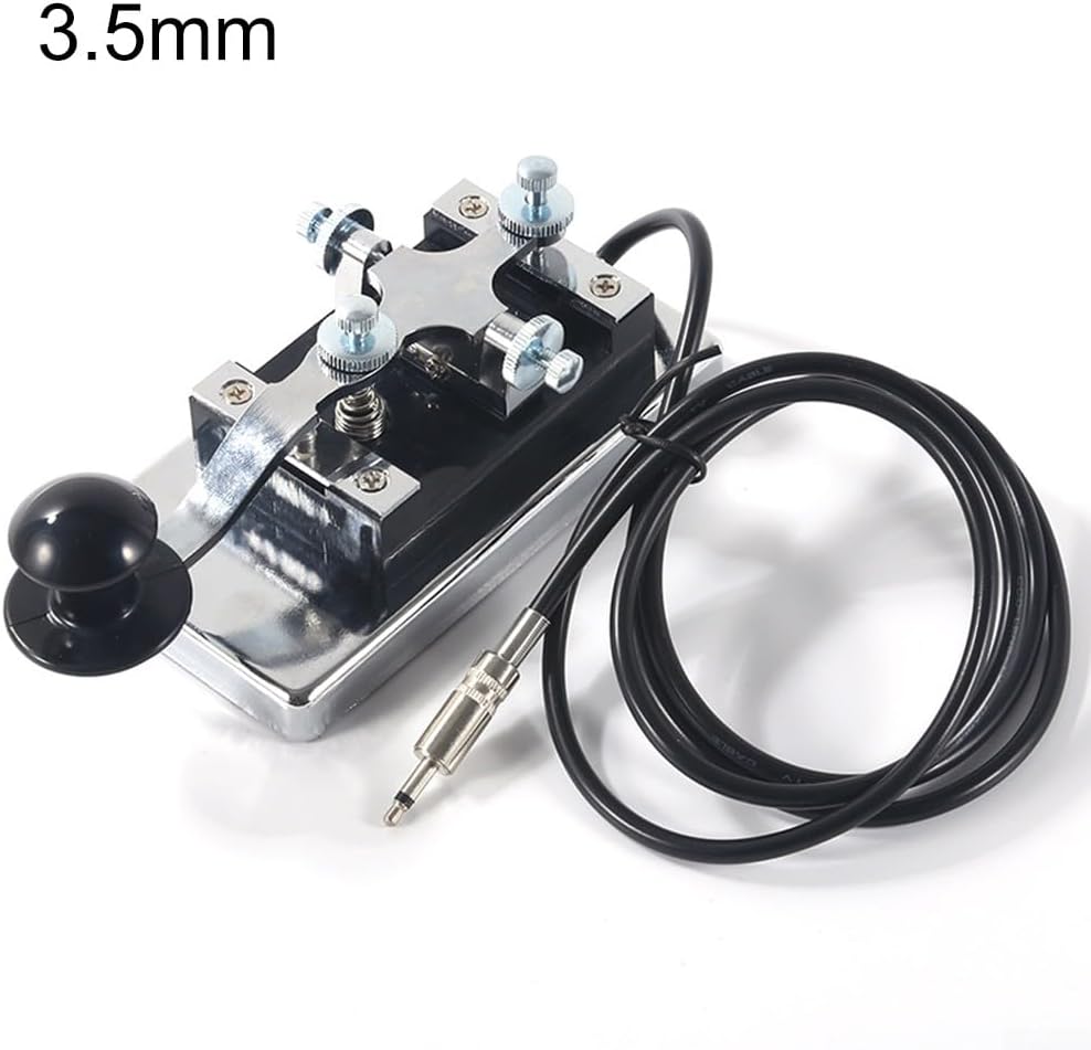 K4 Shortwave for Morse Code Telegraph Key Heavy Duty Manual Key 6.5mm Connector for Amateur Radio CW Use(3.5mm)