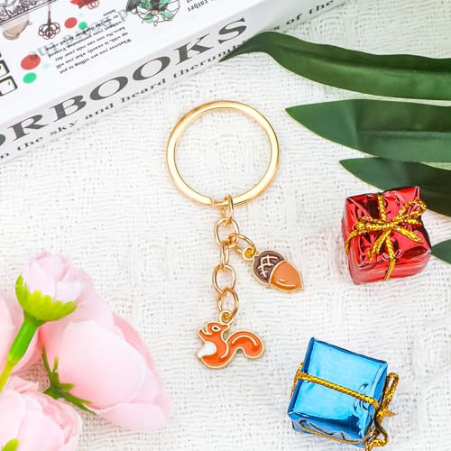 Eichhörnchen Schlüsselanhänger Glücksbringer, Schlüsselanhänger Kinder, Keychain Tier Cute, Anhänger Tasche, Geschenk für Kinder