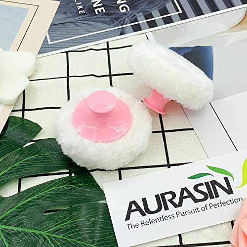 Large Fluffy Powder Puff, Body Cosmetic Powder Puff, Soft Face Body Powder Puff For Baby& Kid& Adult (3.2 Inch With Hand Holder, Pink) #TOP5