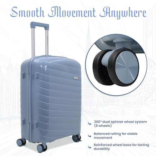 Image of Sarjah Polypropylene Suitcase Trolley Bag | Spinner Luggage | TSA-Type Lock, 360 Dual Spinner Wheels, Aviation-Grade Telescopic Handle, Matte-Gloss Finish