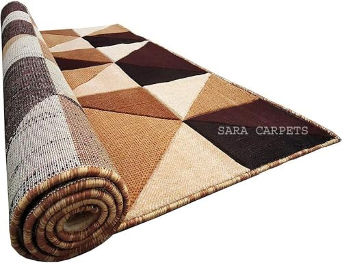 Image of Soft Thick Geometric Acrylic Washable Anti Skid Carpet. for Living Room Bedroom. Hall Size 5 x 7 feet (150X210 Cm) Multi D25
