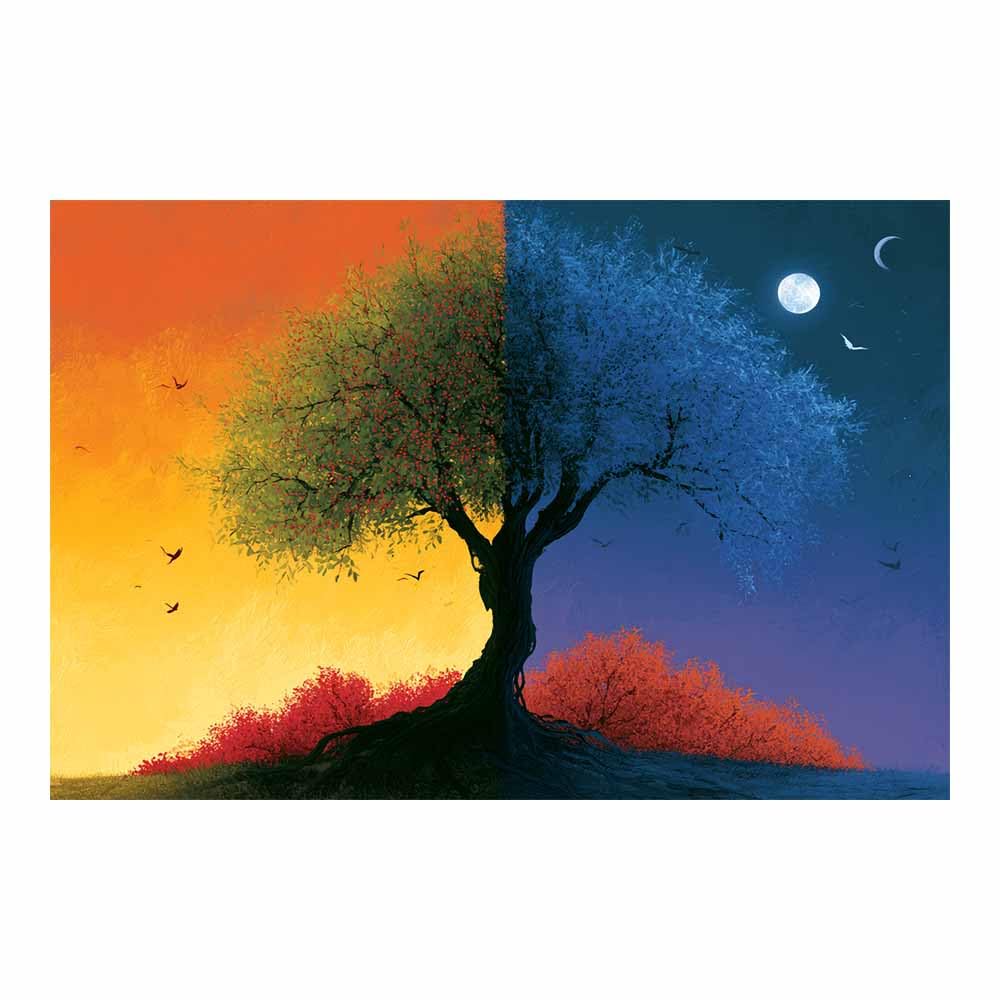 HOQIU Print Canvas Poster Decor Glows Forests Tree canvas prints, nature wall art, for Bathroom Home Office Decor(Multicolor)-80x120cm Unframed