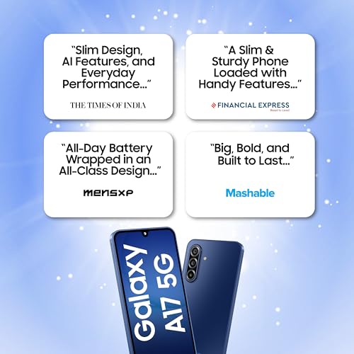 Image of Samsung Galaxy A17 5G (Blue, 6GB RAM, 128GB Storage) | with Travel Adapter | 50 MP No Shake Camera | Gemini Live | Circle to Search | Super AMOLED | Corning Gorilla Glass Victus | 7.5mm Sleek | AI