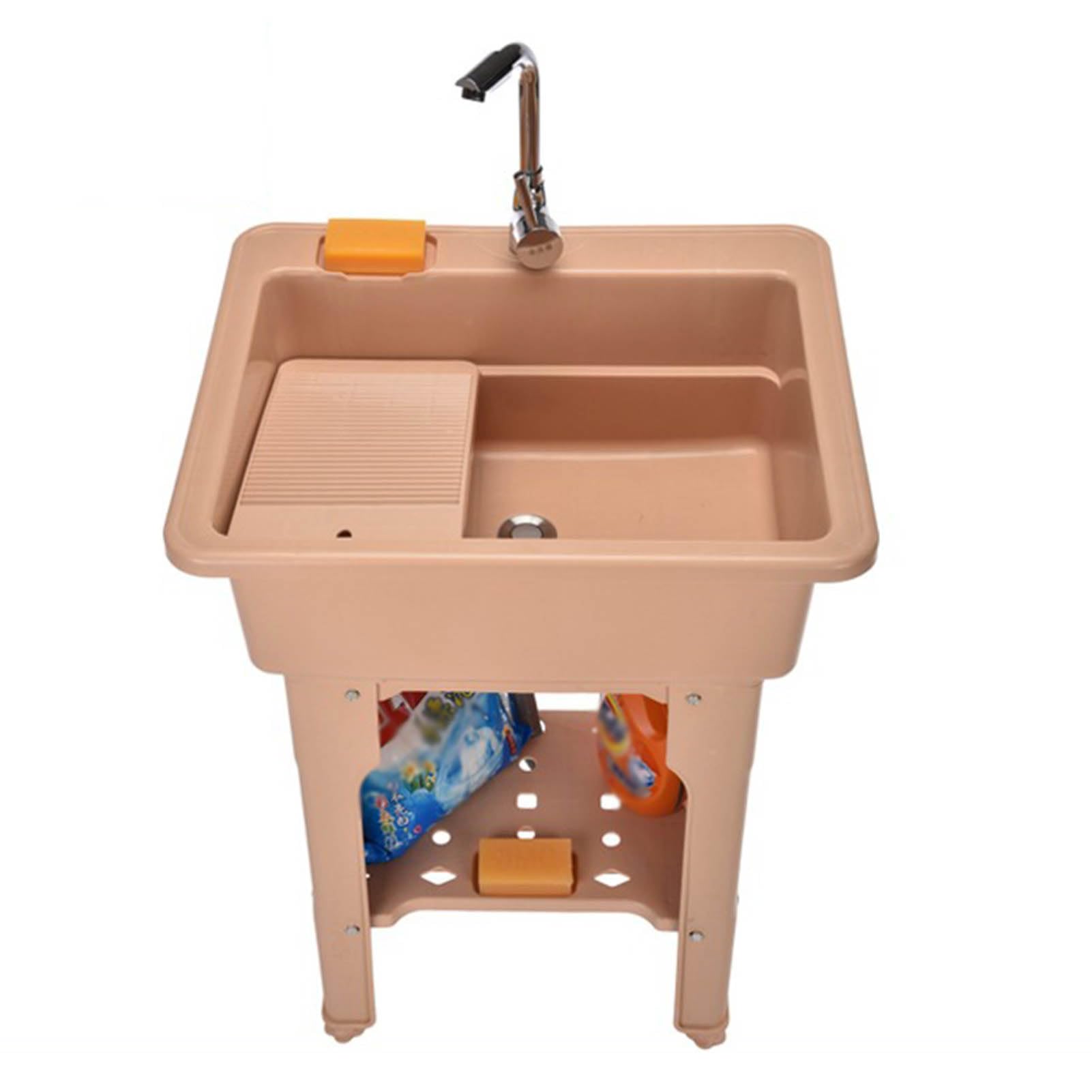 CSXSXAUO Utility Sink with Washboard and Faucet for Laundry Room, Garage, Basement, Garden