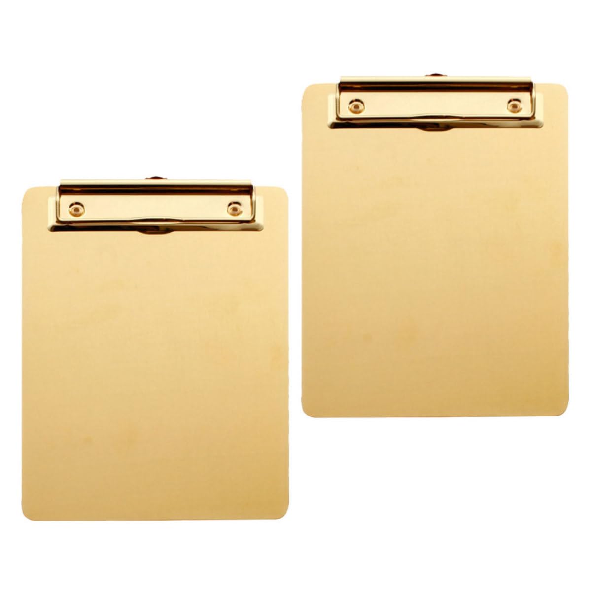 Lot de 2 Planchettes à Pince A5 en Acier Inoxydable Doré, Presse-papiers Léger Finition Sophistiquée, pour Bureau et Organisation de Documents