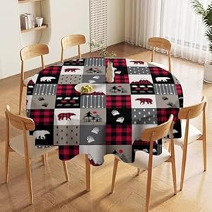 Retro Rustic Tablecloth Rustic Cabin Brown Bear Vintage Nature Wildlife Retro Farmhouse Table Cover for Holiday Farmhouse Kitchen Dinning Outdoor Indoor, Round 36x36in Retro Rustic Tablecloth Rustic Cabin Brown Bear Vintage Nature Wildlife Retro Farmhouse Table Cover for Holiday Farmhouse Kitchen Dinning Outdoor Indoor Round 36x36in