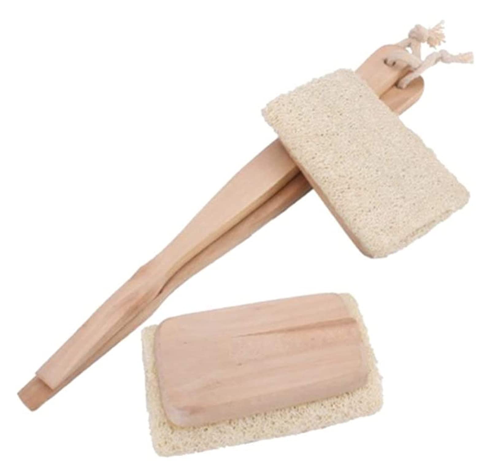 Cepillo de baño con Mango Largo, Cepillo de lufa Natural, Cepillo Exfoliante para el Cuerpo, Cepillo para la Espalda, Cepillo de baño y Ducha Corporal, cepillos para el Cuerpo y el baño