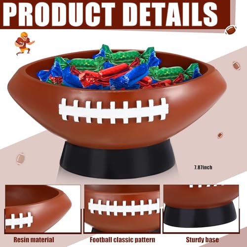 1 Pcs Football Snack Bowls Reusable Resin Party Bowl for Tailgate Dinner Sports Event Football Game Birthday Party Decorations - Image 5