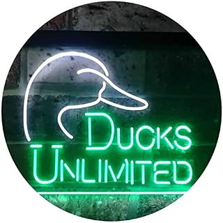 TeroLED Ducks Unlimited Colorful LED Neon Sign White and Green w16 x h12