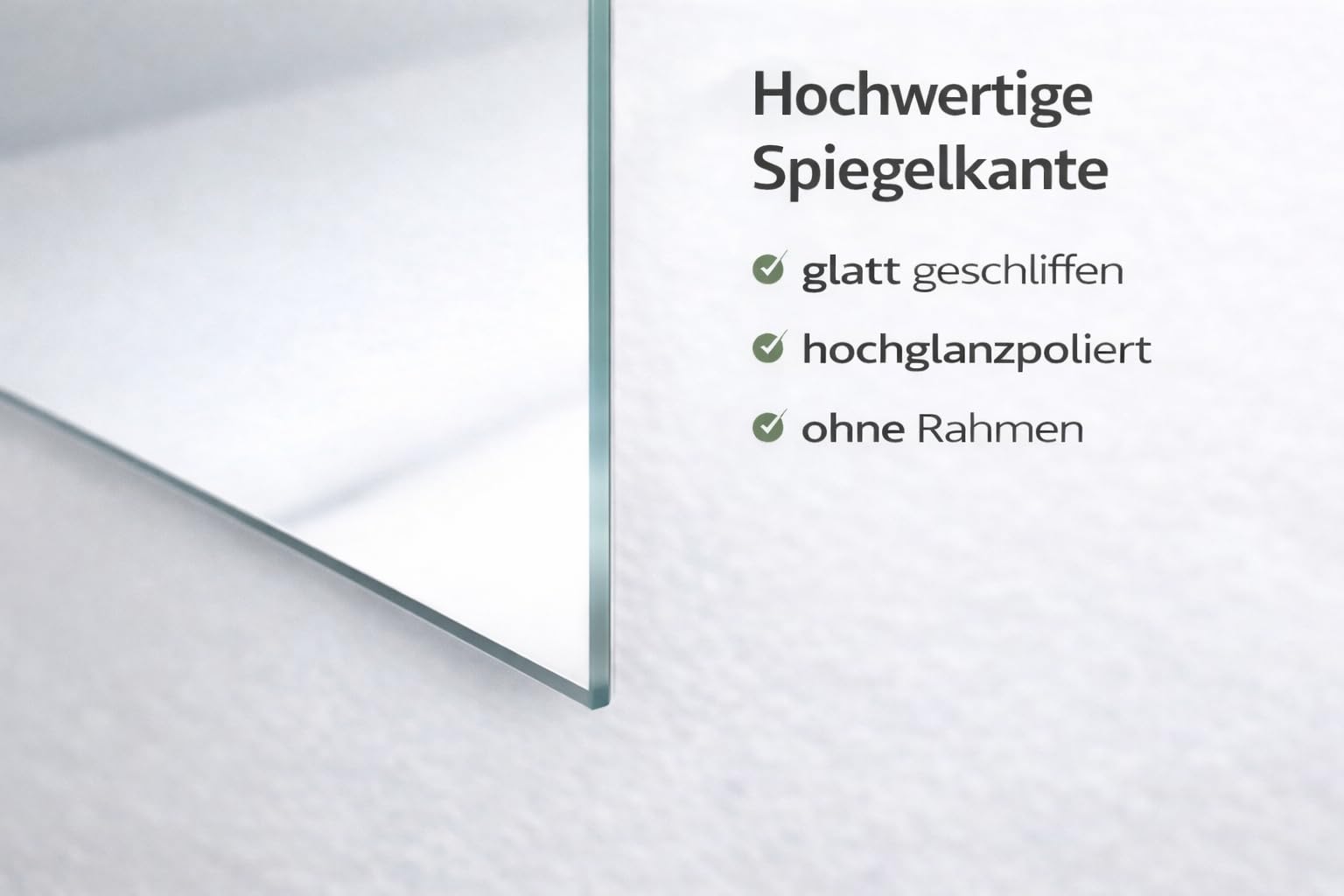 Homestyle Kristallspiegel 50 x 70 cm Rahmenlos Wandspiegel