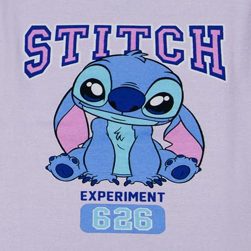 Disney Girls' 4-Piece Snug-fit Cotton Matching Pajama Set, Short-Sleeve, Soft & Cute for Kids, STITCH 626, 8 — view 2