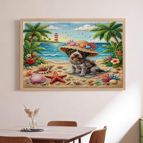 Rompecabezas de madera de 1000 piezas con estampado de palmeras costeras para decorar tu pared 2