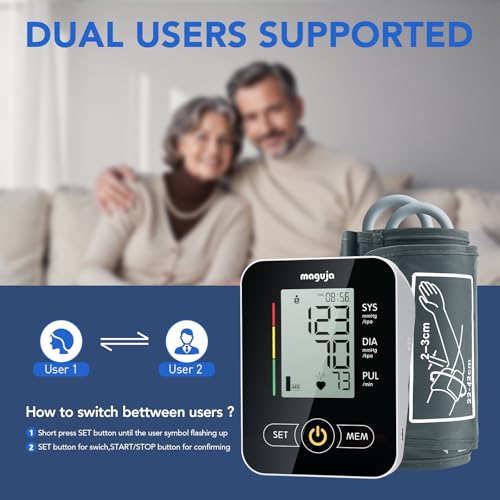 Arm Blood Pressure Monitor,maguja Blood Pressure Machine,BP Monitor Automatic Upper Arm Digital with Blood Pressure Cuff for Home Use - Image 5