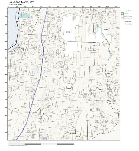 ZIP Code Wall Map of Lakeland North, WA ZIP Code Map Laminated