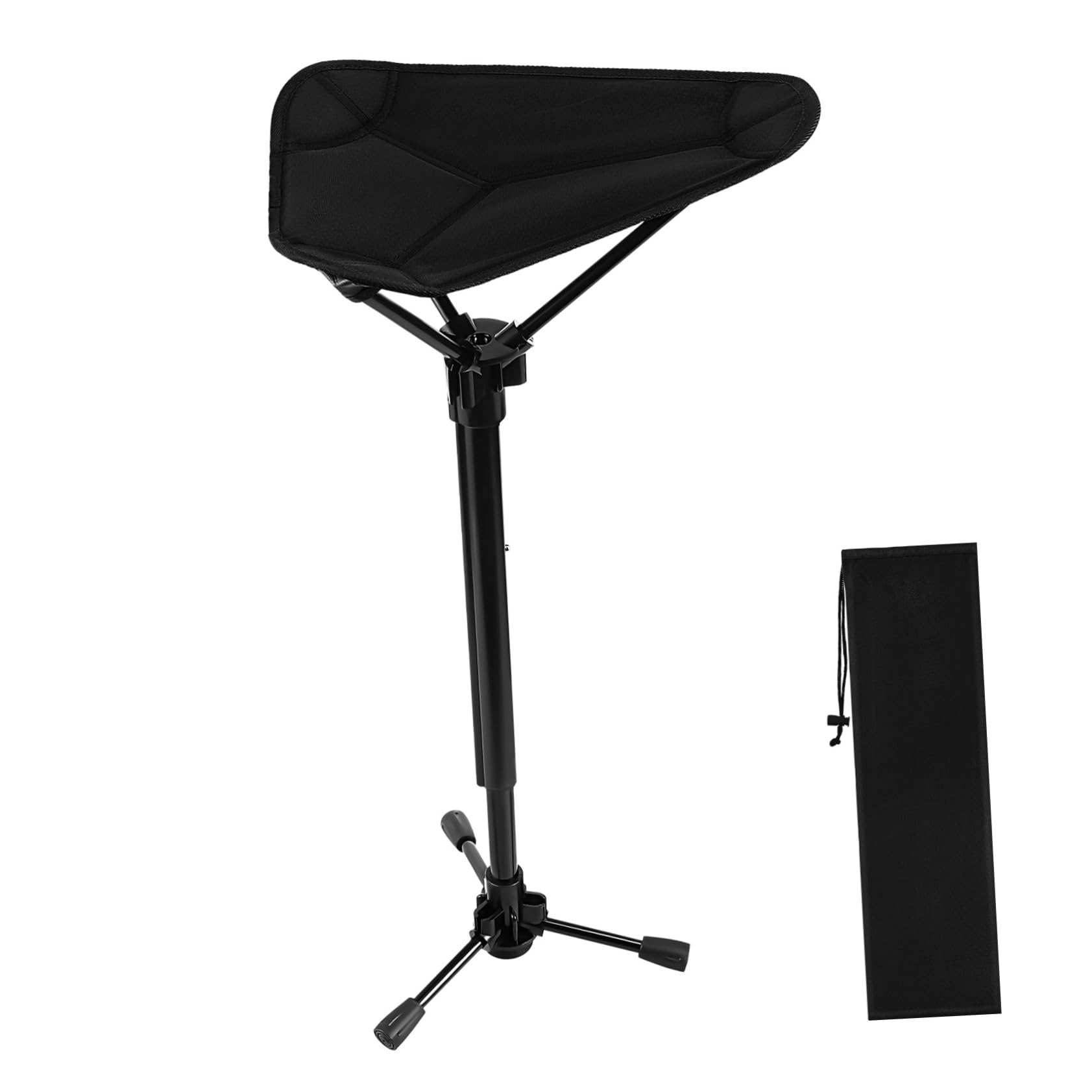 POPETPOP Outdoor Folding Stool Folding Fishing Chair Portable Seat Lightweight Foldable Camping Stool Outdoor Garden Chairs Foldable Seating Aluminum Alloy Black