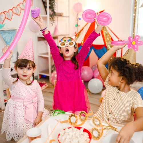Image of LXZFCRG 260 Long Balloons for Animals, Latex Twisting Balloons for Garland, Parties - Pink