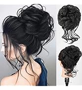 DeeThens Messy Bun Hair Piece Hair Extensions Long Tousled Updo Hair Bun Hair Pieces for women Sc...