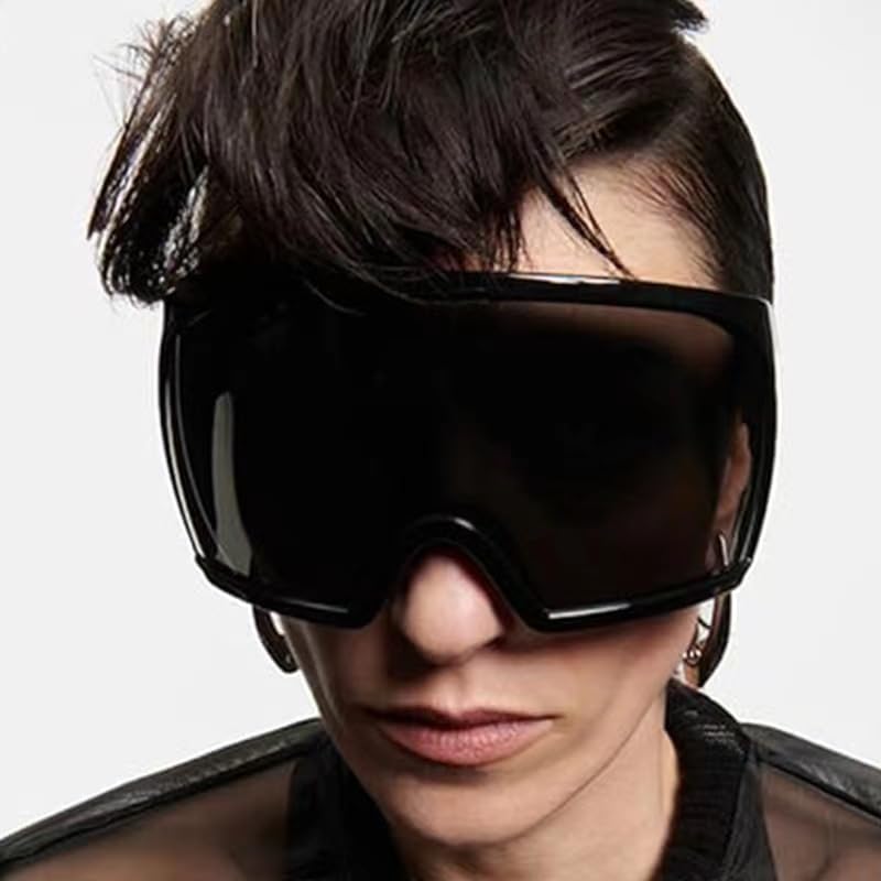 Wrap Around Oversized Sunglasses for Women Men Cool Futuristic Rave Trendy Sunglasses Big Curved Shield Sun Glasses - Image 4