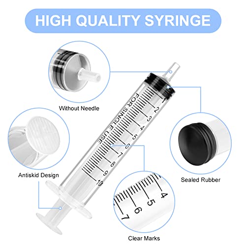OFFCUP Kunststoff Spritze, 8 Stück Einwegspritzen 10ml, Futterspritze, Plastiktube, für Kleine Haustierfütterung Motoröl oder Bremsflüssigkeit [Nicht medizinische Verwendung]