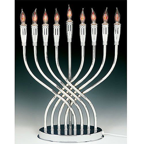 Illumination Electric Menorah Silver Plated by Aviv Judaica