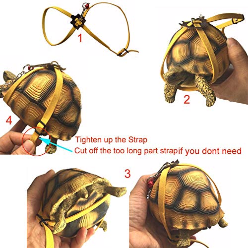 Ebamaz Leder Geschirr für Schildkröte mit Leine und Brusthalsband (Größe M)