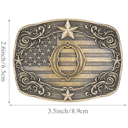 Image of Western Belt Buckle for Men Women Initial Letter A to Z Cowboy Belt Buckle Texas Buckle hebillas vaqueras para hombre