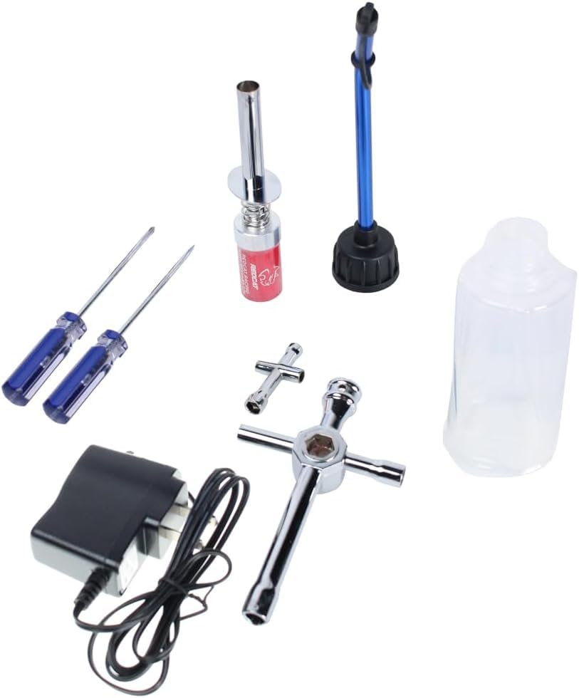 Nitro Starter Kit w/Tools, (Empty) Fuel Bottle, Glow Igniter w/charger(1set)