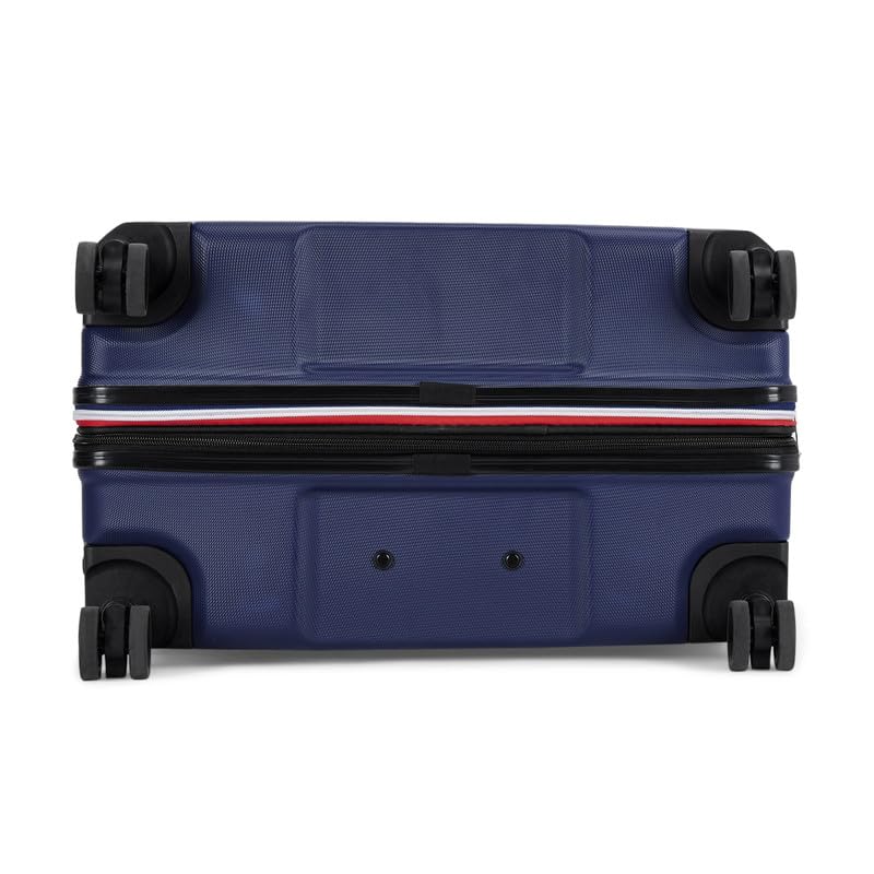 Image of TOMMY HILFIGER Medium Hard Luggage Hummer X - Navy | Check-in Trolley Bag with TSA Lock | 360 Spinner Double Wheels | Telescopic Handle | Polycarbonate Shell Suitcase | 66.5cm | 77L Capacity