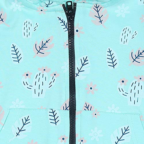 Image of The Mom Store Unisex Fleece Hooded Neck Hoodie (TMS-1234 Cute Cactus Turquoise 3 Years-4 Years)