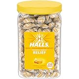 HALLS Cough and Throat Relief Honey Lemon Cough Drops, Bulk Pack, 250 Drops
