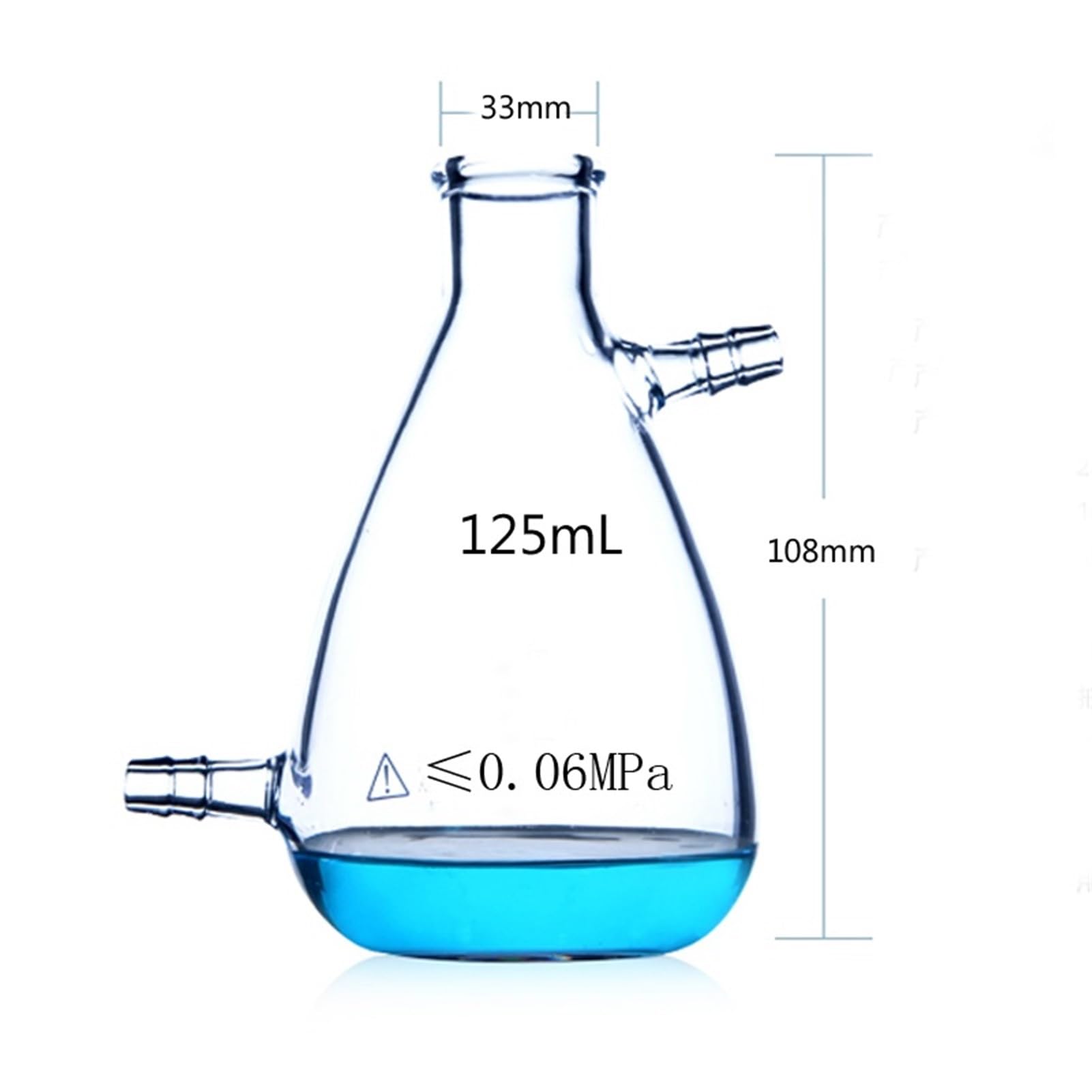 125 ml - 2000 ml szklana kolba filtracyjna z dwiema rurami laboratoryjna piersiówka laboratoryjna szkło laboratoryjne (250 ml)