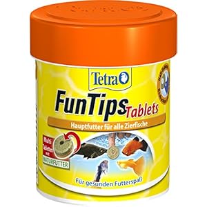Tetra FunTips Tablets – an der Aquarium-Scheibe haftende Futtertabletten, optimal zum Beobachten der Fische geeignetes Fischfutter, 75 Tabletten