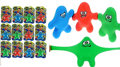 JA-RU Stretchy Guy Toy (12 Units Assorted) Red, Blue or Green 3410-12p