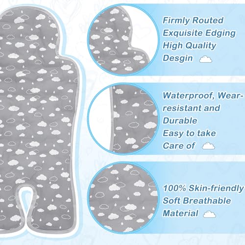 Image of Pinkunn 2 Pcs Gel Car Seat Cooling Pad for Baby Summer Breathable Ice Cushion Multifunctional Ice Stroller Cooler Mat for Stroller Baby Dining Chair Child Safety Seat(Assorted Color,Heart, Cloud)