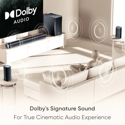 Image of Mivi Fort H750 Soundbar Dolby Audio[] Home Theatre -750W | 5.1 Channel | 3 in-Build Speakers | 2 Satellite Speakers | 1 Sub-woofer | Multiple EQ & Input Modes | Made in India Sound bar