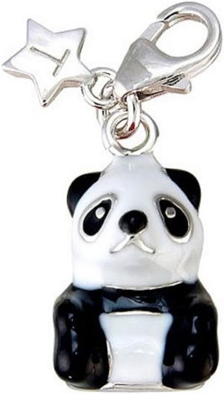 Tingle LondonWomens Fine Jewellery SCH84 Sterling Silver Enamel Panda Charm