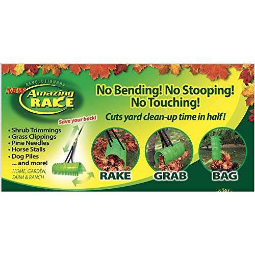Amazing Rake Back Saving Garden Rake ― Leaf Rakes for Gardening ― Leaf Picker Upper ― Heavy Duty Leaves Claw & Rakes Lawns Garden Tool ― Easy Leaf & Grass Grabber Without Bending Over ― Yellow