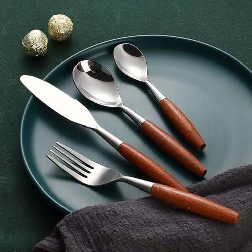 ESSONIO Besteck mit Holzgriff Besteck Set 10 Personen 40-stück Bestecksets Cutlery Set aus Edelstahl 18/8 Spiegelpoliertes Spülmaschinenfest Elegantes Tafelbesteck für Home Weihnachten-Essentials ESSONIO Besteck mit Holzgriff Besteck Set 10 Personen 40-stück Bestecksets Cutlery Set aus Edelstahl 18/8 Spiegelpoliertes Spülmaschinenfest Elegantes Tafelbesteck für Home Weihnachten-Essentials