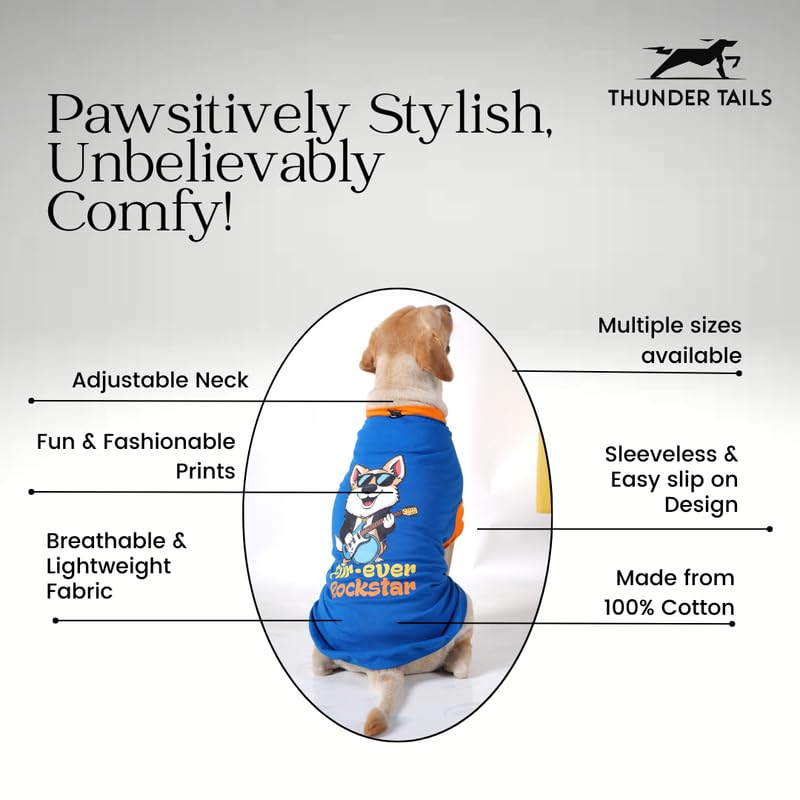 Image of Thunder Tails Premium Cotton Dog T-Shirt | Adjustable Neck | for Small Dogs | Lilac | X Large | for Shih tzu