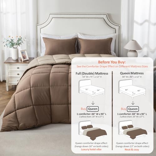 Image of KASENTEX Queen Comforter Set, Reversible,Goose Down Alternative,All Season