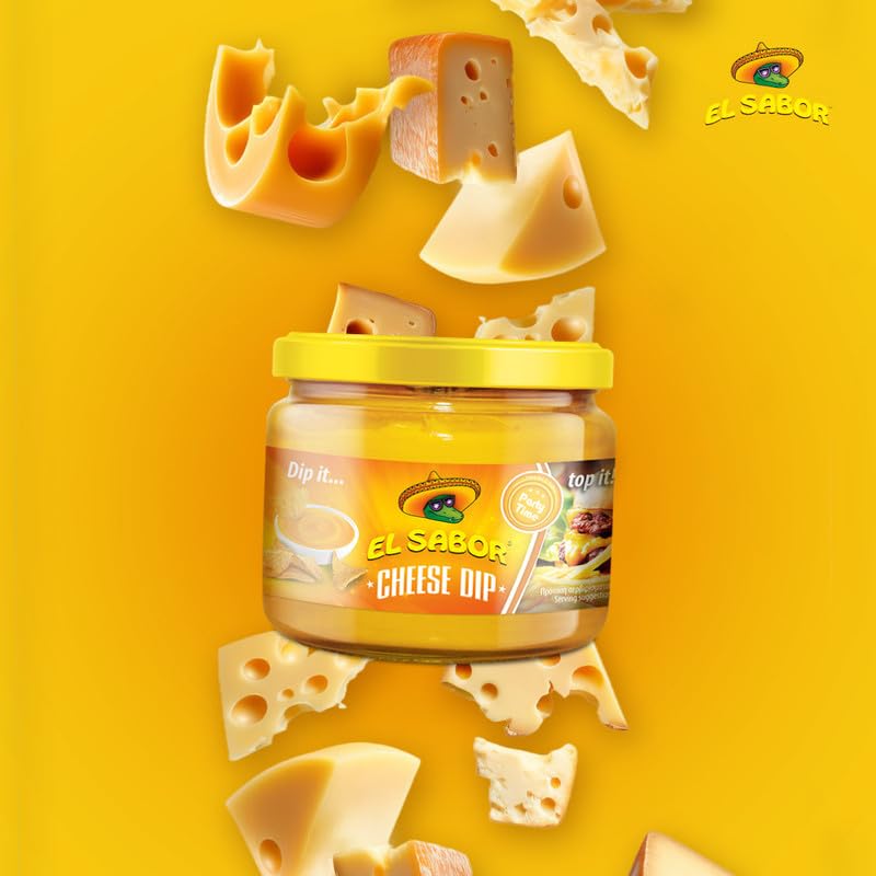 Image of El Sabor Cheese Dip 300g | Creamy Cheddar Style Dip | Perfect for Nachos, Fries, Burgers & Snacks | Ready to Eat | Party Time Favourite